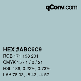 Código de color: HEX #ABC6C9 | qconv.com