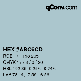Código de color: HEX #ABC6CD | qconv.com