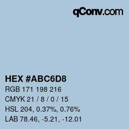 Código de color: HEX #ABC6D8 | qconv.com