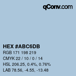カラーコード: HEX #ABC6DB | qconv.com