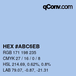颜色代码: HEX #ABC6EB | qconv.com