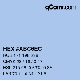 Code couleur: HEX #ABC6EC | qconv.com