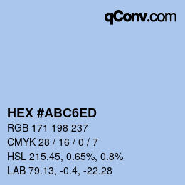 Color code: HEX #ABC6ED | qconv.com