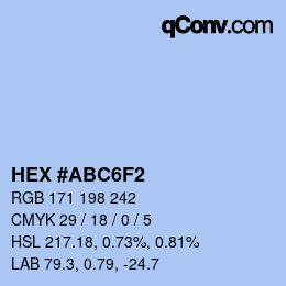 カラーコード: HEX #ABC6F2 | qconv.com