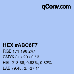 Code couleur: HEX #ABC6F7 | qconv.com
