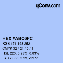 Farbcode: HEX #ABC6FC | qconv.com