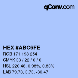 カラーコード: HEX #ABC6FE | qconv.com