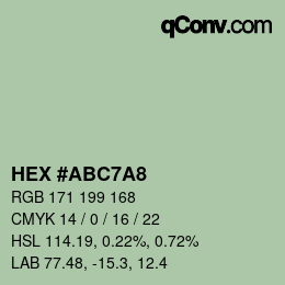 Color code: HEX #ABC7A8 | qconv.com