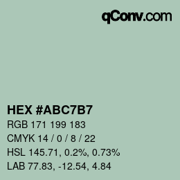 颜色代码: HEX #ABC7B7 | qconv.com