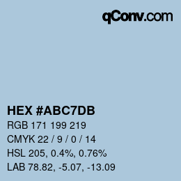 颜色代码: HEX #ABC7DB | qconv.com