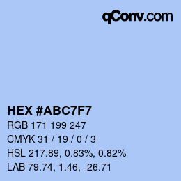 颜色代码: HEX #ABC7F7 | qconv.com