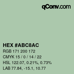 Farbcode: HEX #ABC8AC | qconv.com