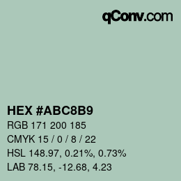 Color code: HEX #ABC8B9 | qconv.com