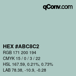 Color code: HEX #ABC8C2 | qconv.com