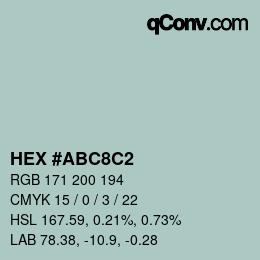 カラーコード: HEX #ABC8C2 | qconv.com