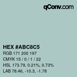 Color code: HEX #ABC8C5 | qconv.com