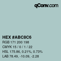 Color code: HEX #ABC8C6 | qconv.com