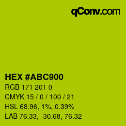 Color code: HEX #ABC900 | qconv.com
