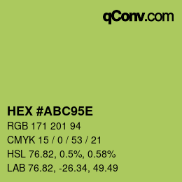 Código de color: HEX #ABC95E | qconv.com