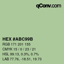 Color code: HEX #ABC99B | qconv.com