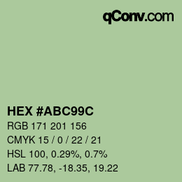 Color code: HEX #ABC99C | qconv.com