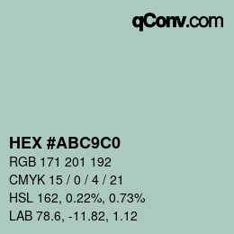 Color code: HEX #ABC9C0 | qconv.com