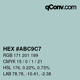 Color code: HEX #ABC9C7 | qconv.com