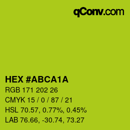 カラーコード: HEX #ABCA1A | qconv.com