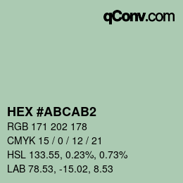 カラーコード: HEX #ABCAB2 | qconv.com