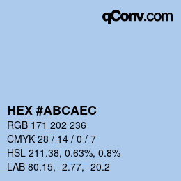 Color code: HEX #ABCAEC | qconv.com