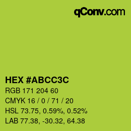 Color code: HEX #ABCC3C | qconv.com