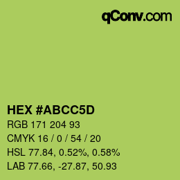 颜色代码: HEX #ABCC5D | qconv.com