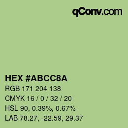 Color code: HEX #ABCC8A | qconv.com
