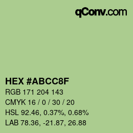 Color code: HEX #ABCC8F | qconv.com