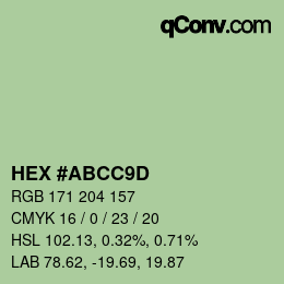 Color code: HEX #ABCC9D | qconv.com