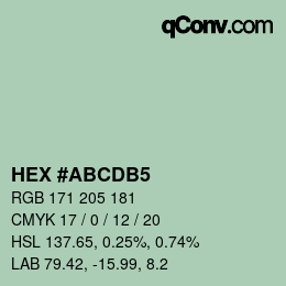 Color code: HEX #ABCDB5 | qconv.com