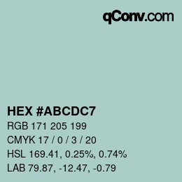 Color code: HEX #ABCDC7 | qconv.com