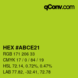 Color code: HEX #ABCE21 | qconv.com