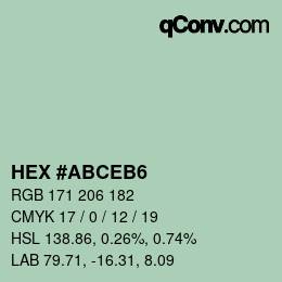 Code couleur: HEX #ABCEB6 | qconv.com