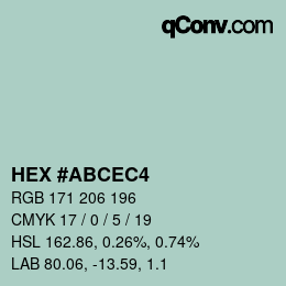 Color code: HEX #ABCEC4 | qconv.com