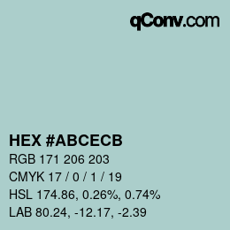 Color code: HEX #ABCECB | qconv.com