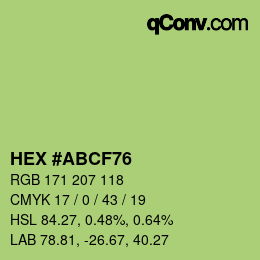 カラーコード: HEX #ABCF76 | qconv.com
