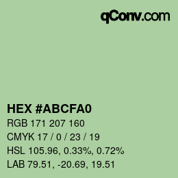 Color code: HEX #ABCFA0 | qconv.com