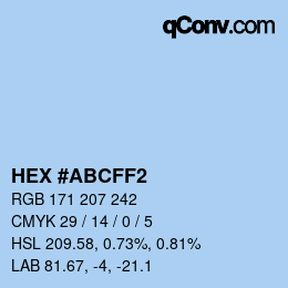 Color code: HEX #ABCFF2 | qconv.com