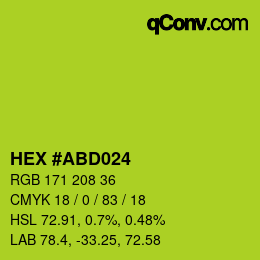 Color code: HEX #ABD024 | qconv.com