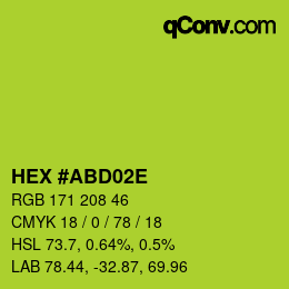 Color code: HEX #ABD02E | qconv.com