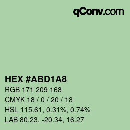 Código de color: HEX #ABD1A8 | qconv.com