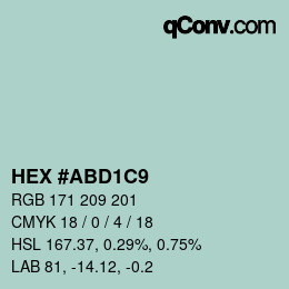 Color code: HEX #ABD1C9 | qconv.com