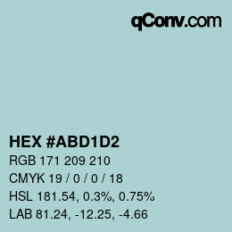 Color code: HEX #ABD1D2 | qconv.com