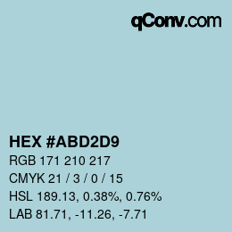 Color code: HEX #ABD2D9 | qconv.com